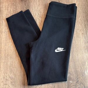 Nike Kids Black Leggings with White Logo